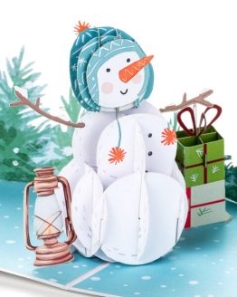 Pop Up kort - julekort med snemand
