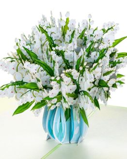 Pop Up-kort - Vase med liljekonvaler